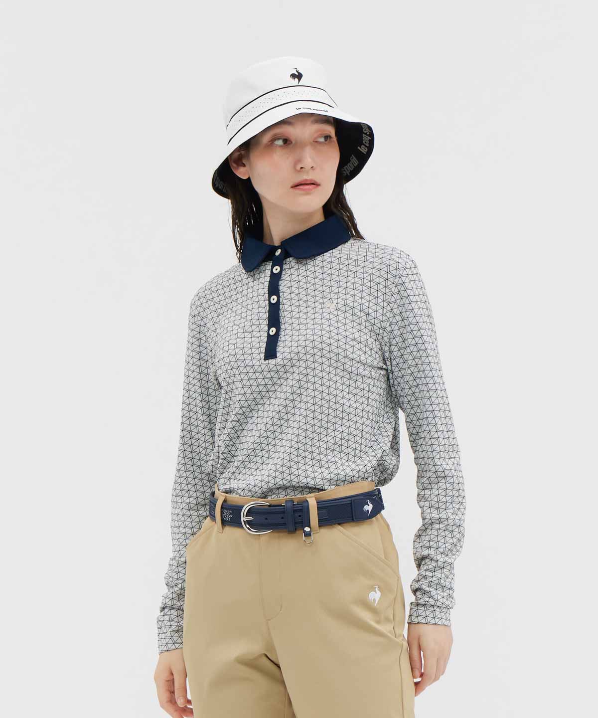 lecoqsportifgolf ルコックスポルティフ ゴルフ le coq sportif golf 総柄長袖シ ホワイト M lecoqsportifgolf ルコックスポルティフ ゴルフ le coq sportif golf 総柄長袖シ ホワイト M