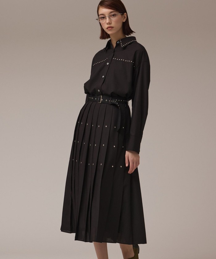 GRACECONTINENTAL メタルホットフィットスカート ブラック 38 GRACECONTINENTAL メタルホットフィットスカート ブラック 38