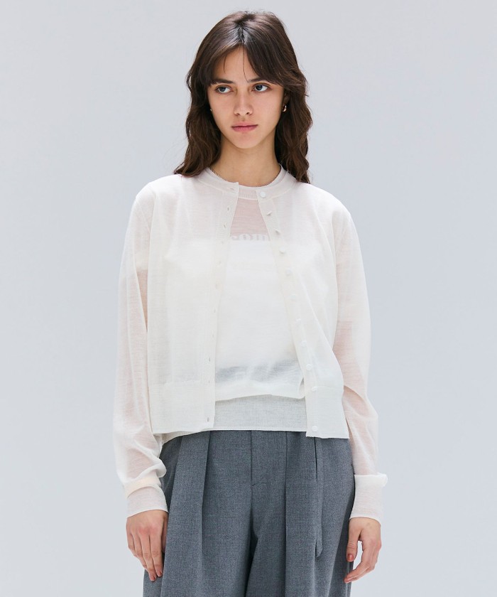 BEIGE 【洗える・Oggi 10月号掲載】CADDO / シアーウールカーディガン ECRU 4 BEIGE 【洗える・Oggi 10月号掲載】CADDO / シアーウールカーディガン ECRU 4
