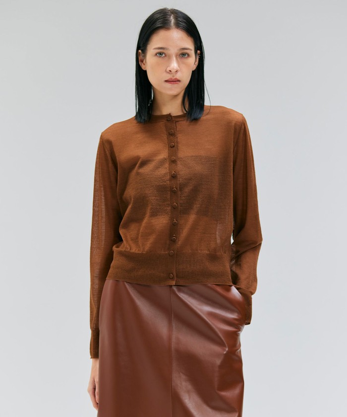 BEIGE 【洗える・Oggi 10月号掲載】CADDO / シアーウールカーディガン BROWN 4 BEIGE 【洗える・Oggi 10月号掲載】CADDO / シアーウールカーディガン BROWN 4