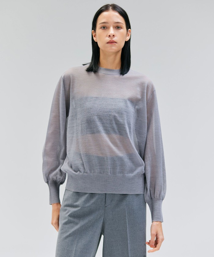 BEIGE 【洗える】CADDO / シアーウールクルーネックトップス MD. GRAY 4 BEIGE 【洗える】CADDO / シアーウールクルーネックトップス MD. GRAY 4