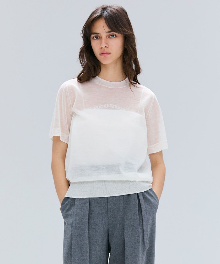 BEIGE 【洗える・GLOW 10月号掲載】CADDO / シアーウールメッセージロゴＴニ ECRU 4