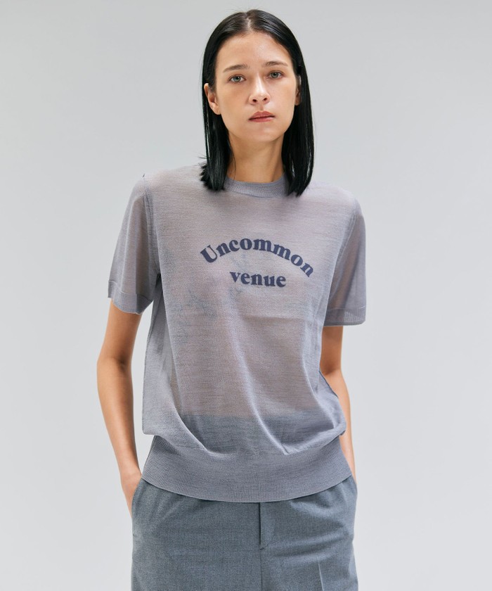 BEIGE 【洗える・GLOW 10月号掲載】CADDO / シアーウールメッセージロゴＴニ MD. GRAY 4