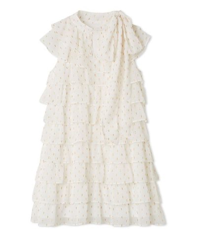 フリルボウタイミニドレス