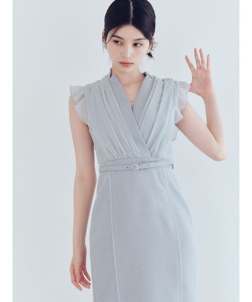 シフォンレイヤードツイードワンピース(508461921)｜阪急百貨店