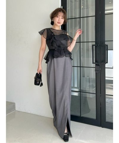 ラッフルブラウスセットドレス