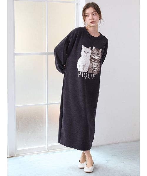 CAT ジャガードワンピース ツインキャットジャガードワンピース(508461940)|阪急百貨店