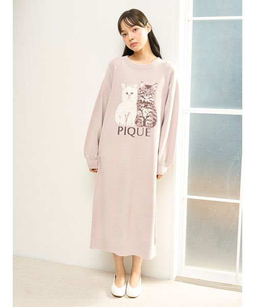 ツインキャットジャガードワンピース(508461940)｜阪急百貨店