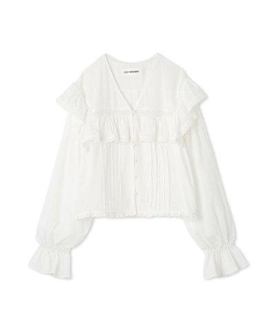 コットンフリルブラウス