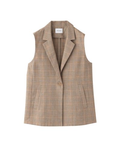 バスケットチェックテーラードジレ