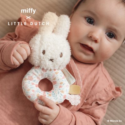 ≪miffy x Little Dutch≫ベビーラトル/ラッキーリーブス 【交