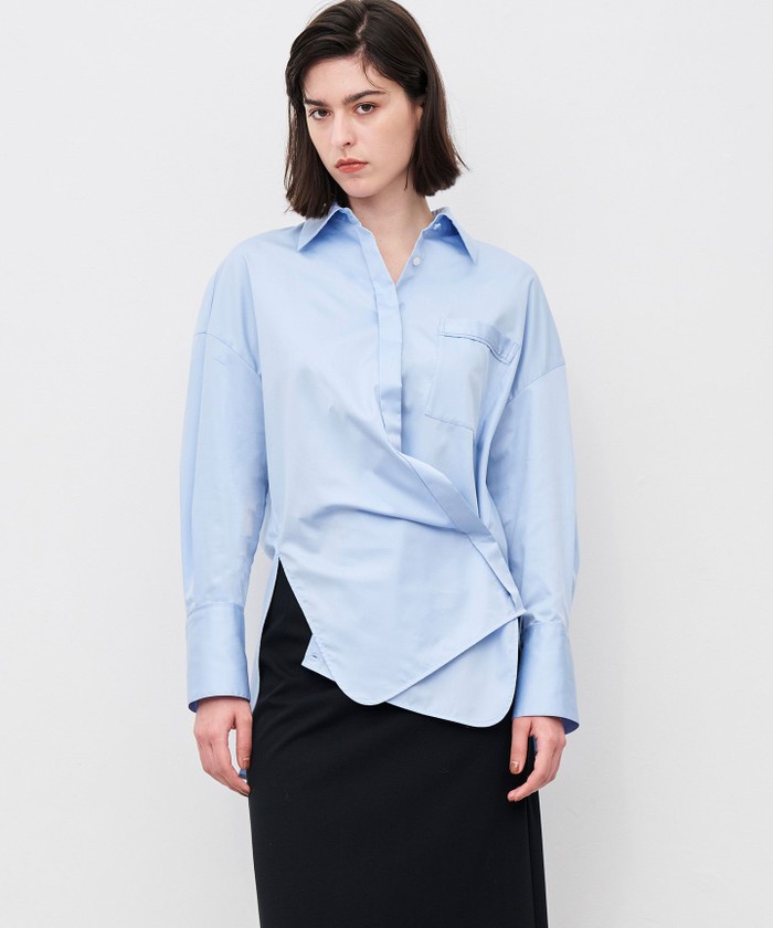 UNCRAVE 【マシンウォッシャブル】ブロードクロス BIGシャツ サックス F UNCRAVE 【マシンウォッシャブル】ブロードクロス BIGシャツ サックス F