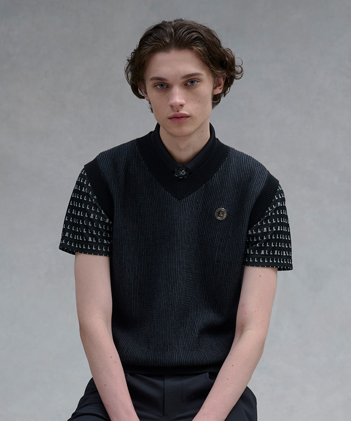 ランバン スポール LANVIN SPORT シャンブレーニットベス