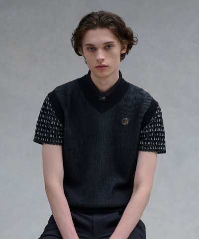 ランバン スポール LANVIN SPORT シャンブレーニットベス