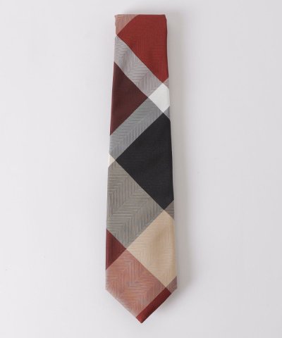 ヘリンボーンクレストブリッジチェックタイ