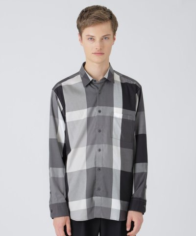 キュプラミックスオーガニックコットンクレストブリッジチェックシャツ