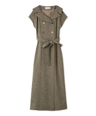 デコルテレイヤードトレンチワンピース