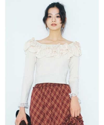 モールフリルニットトップス