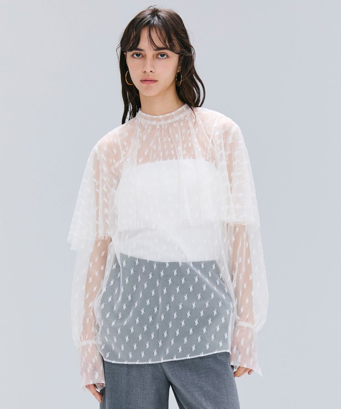 BEIGE 【洗える・Oggi 11月号掲載】CLOVIS / ケープデザイン総レースブラウ ECRU 4 BEIGE 【洗える・Oggi 11月号掲載】CLOVIS / ケープデザイン総レースブラウ ECRU 4