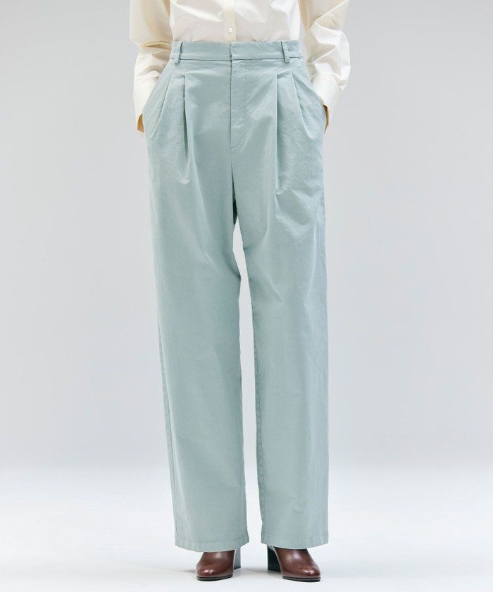 BEIGE 【洗える】HAMLIN / コットンストレッチ2タックワイドパンツ D. SAGE 2 BEIGE 【洗える】HAMLIN / コットンストレッチ2タックワイドパンツ D. SAGE 2