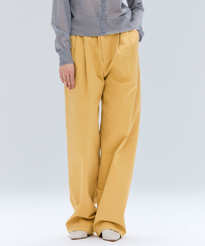 BEIGE 【洗える】HAMLIN / コットンストレッチ2タックワイドパンツ MUSTARD 6 BEIGE 【洗える】HAMLIN / コットンストレッチ2タックワイドパンツ MUSTARD 6