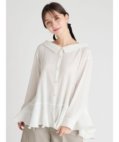 ラッフルヘムロングブラウス