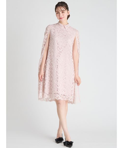 セルフォード/CELFORD ケミカルレース ワンピース ドレス ピンクページュ 極美品 セルフォード CELFORD ケミカルレースワンピース