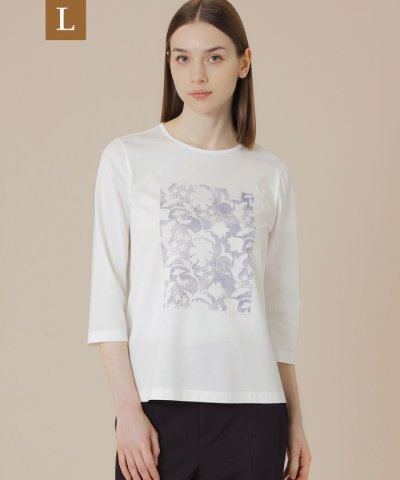 【L】【BIBURY FLOWER】シルエットバイブリープリントＴシャツ