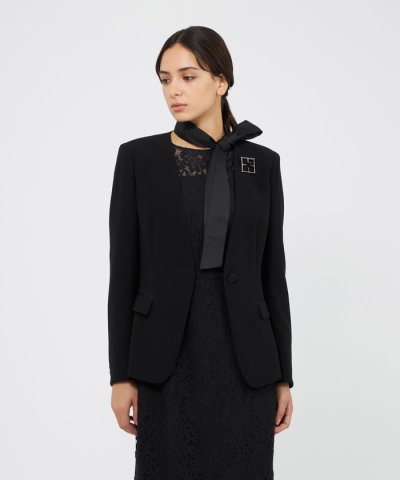 コンパクトダブルクロス ノーカラージャケット