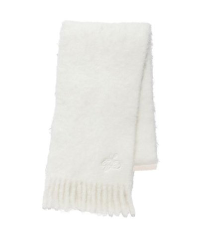 カリグラフィーロゴ刺繍ポイントシャギーストール