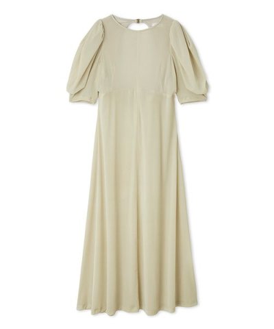 バックオープンフロッキーチュールワンピース