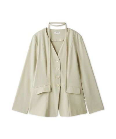 Vネックシャツジャケット