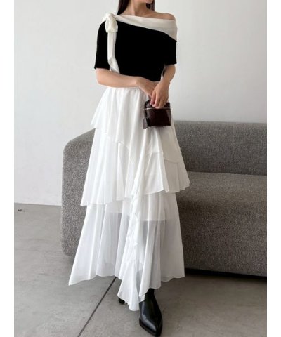 アシメフレアスリットティアードスカート