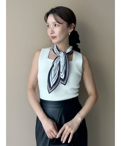 スカーフコンビリブニットプルオーバー