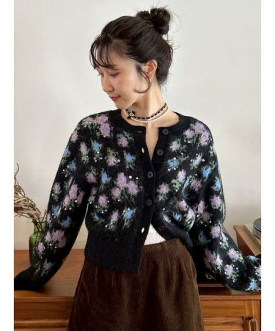 【LILY BROWN ×ANNA SUI】ジャガードビジューニットカーディガン