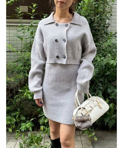メランジニットジャケットセットミニワンピース