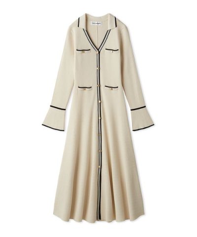 スキッパーポロニットワンピース