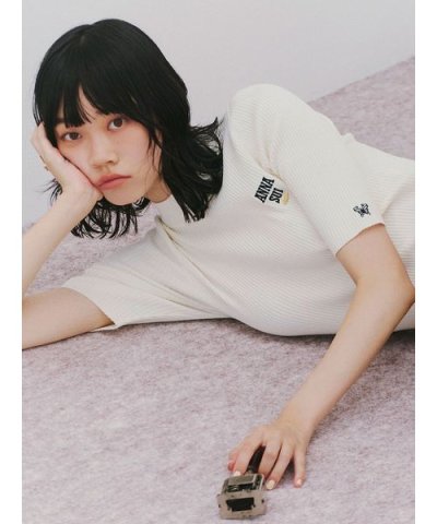 【LILY BROWN ×ANNA SUI】ロゴ刺繍ハイネックリブニット