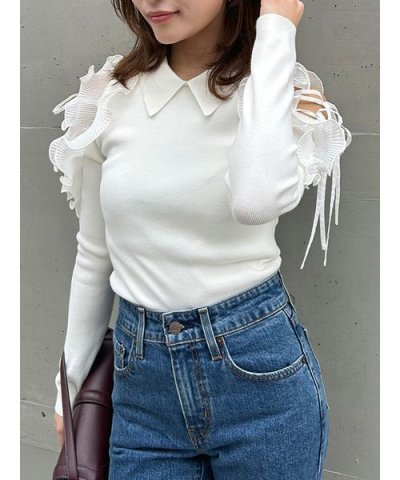 プリーツフリルニットプルオーバー