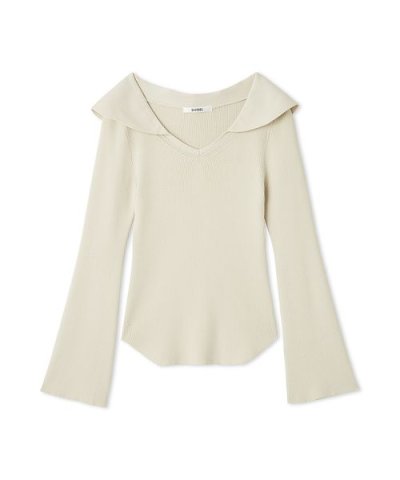 オフショル衿ニットプルオーバー