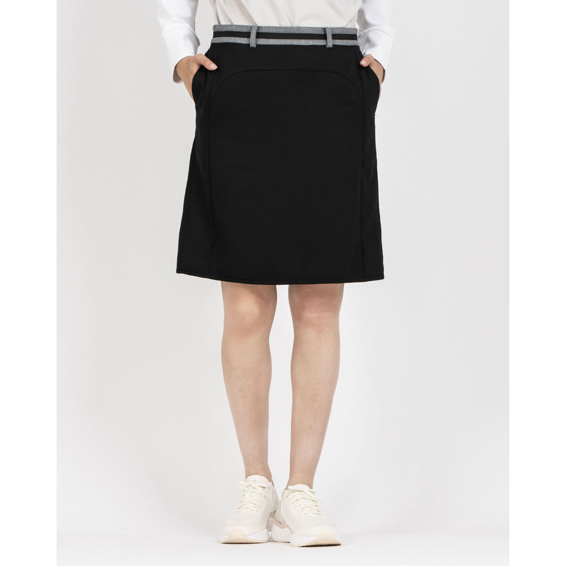 LANVINSPORT ランバン スポール LANVIN SPORT 長め丈スカート【ストレッチ】 ブラック 40 LANVINSPORT ランバン スポール LANVIN SPORT 長め丈スカート【ストレッチ】 ブラック 40