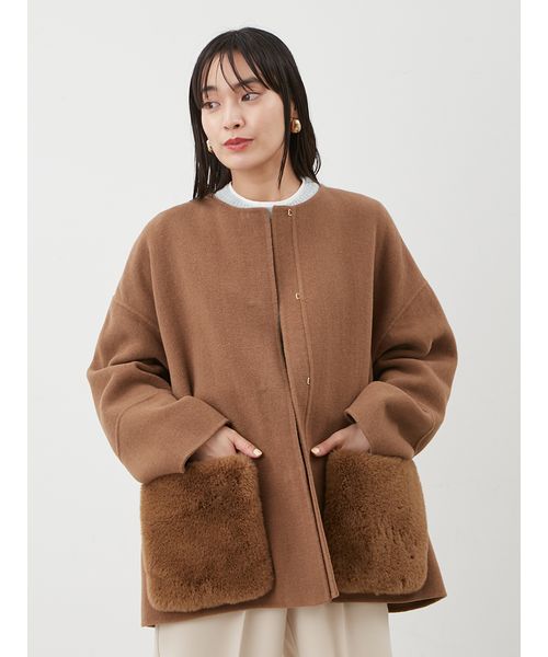 WEB限定カラー】2wayファーポケットリバーコート(508487929)｜阪急