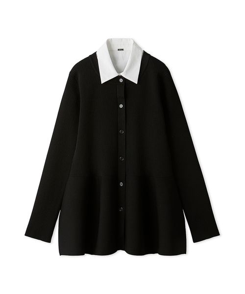 ねこ　超美品❗️sheller シェリエ　ペプラム　ニット　トップス　七分袖 ねこ 超美品❗️sheller シェリエ ペプラム ニット トップス 七