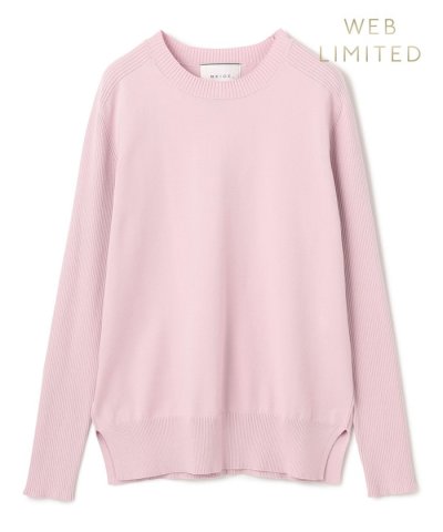 【WEB限定・洗える】WILLOW / ストレッチクルーネックリブニット