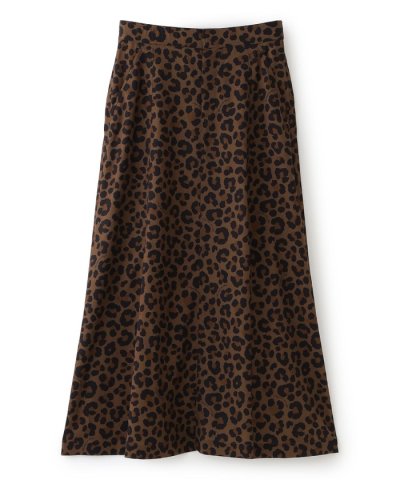 【マシンウォッシャブル】パンサープリントフレアスカート