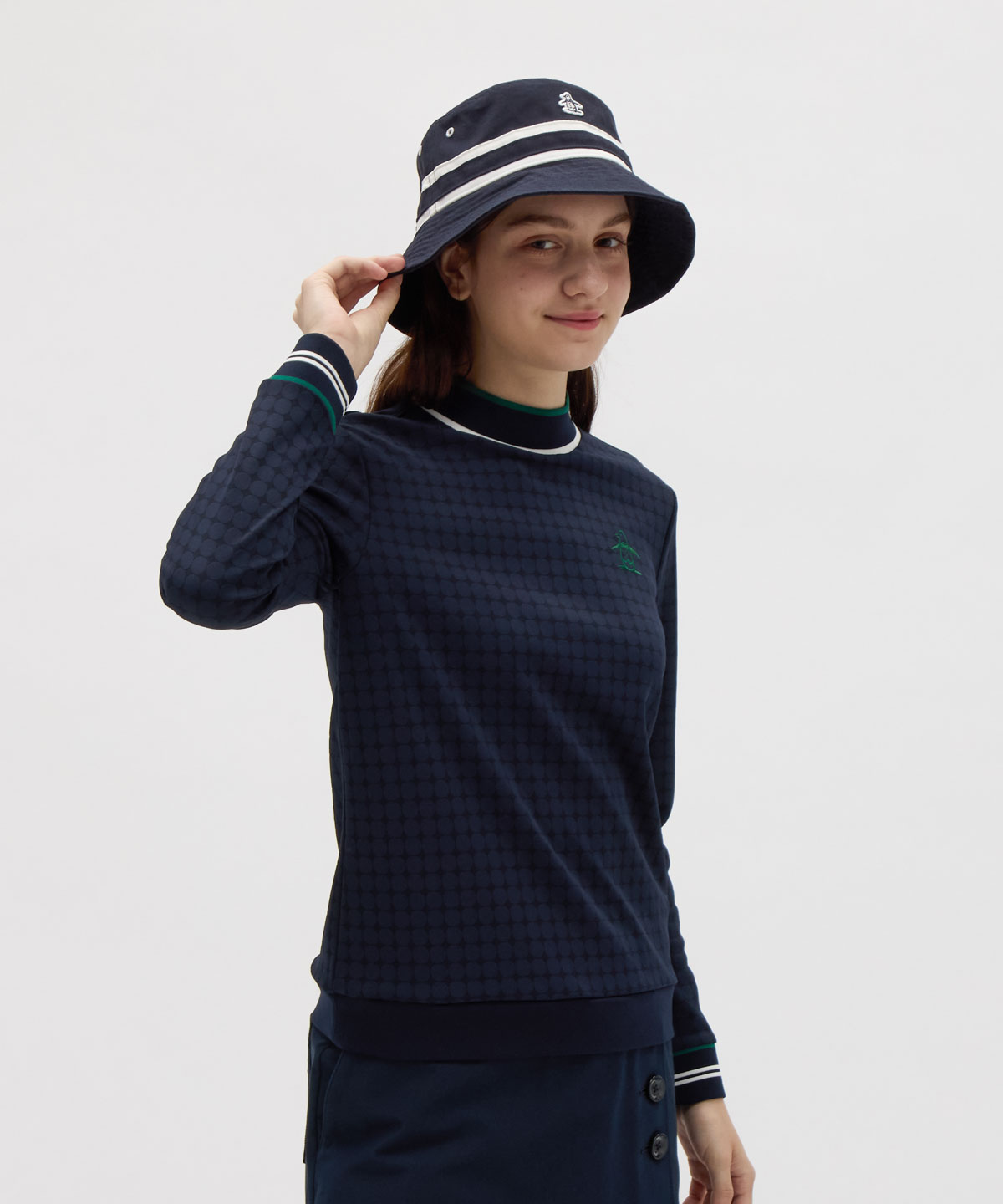Munsingwear(ings) マンシングウェア Munsingwear Sunscreen NIR ジャカード ネイビー L Munsingwear(ings) マンシングウェア Munsingwear Sunscreen NIR ジャカード ネイビー L