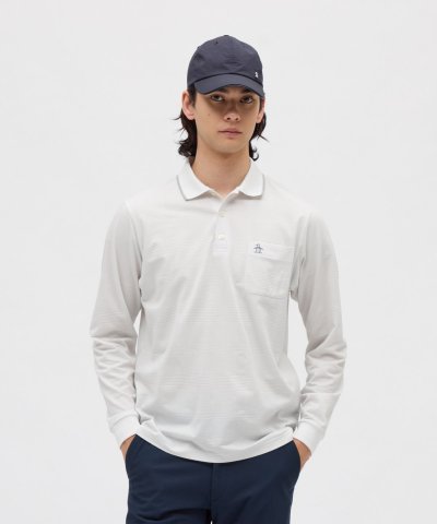マンシングウェア Munsingwear サッカーグレンチェック長袖ポロシャツ