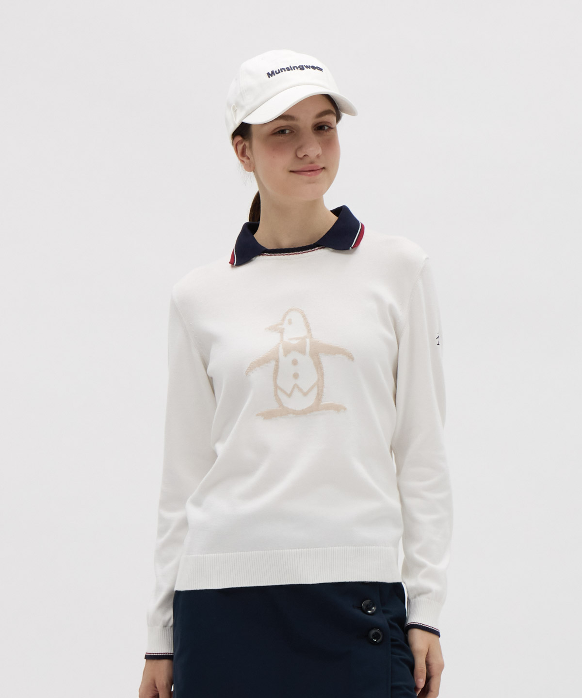 Munsingwear(ings) マンシングウェア Munsingwear 衿デタッチャブル シーアイランドコット ホワイト L Munsingwear(ings) マンシングウェア Munsingwear 衿デタッチャブル シーアイランドコット ホワイト L