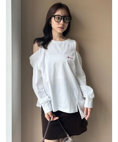 【FRAY I.D｜Champion】オフショルロングTシャツ