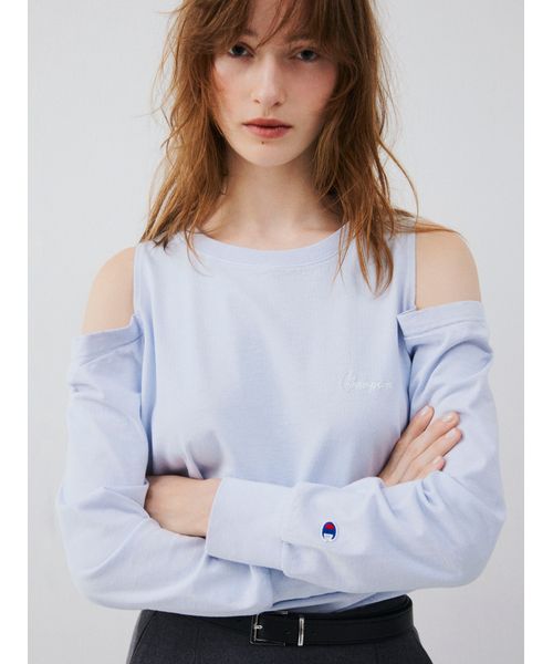 FRAYI. D 【FRAY I. D|Champion】オフショルロングTシャツ LBLU F FRAYI. D 【FRAY I. D|Champion】オフショルロングTシャツ LBLU F